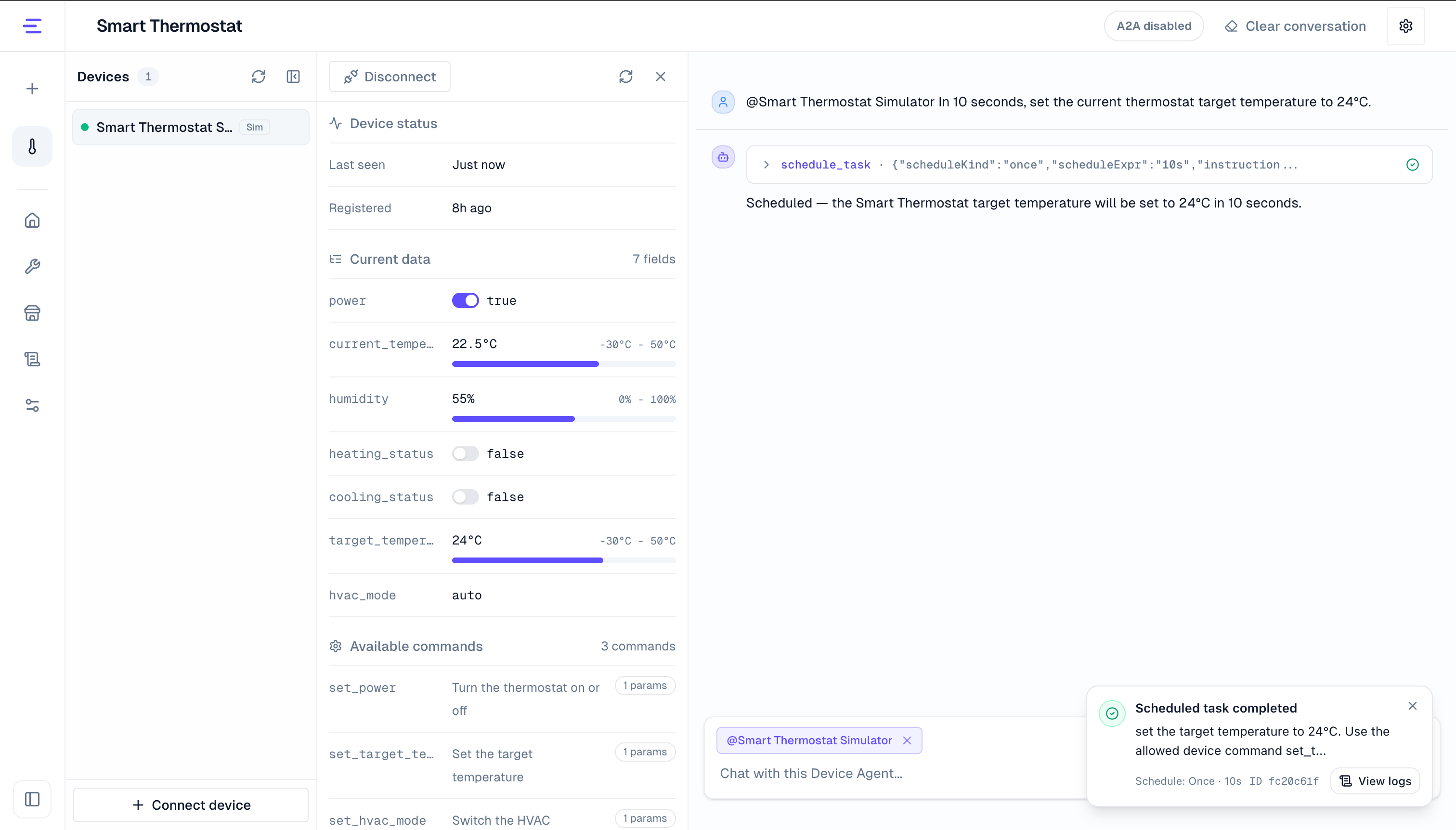 Scheduled task conversation