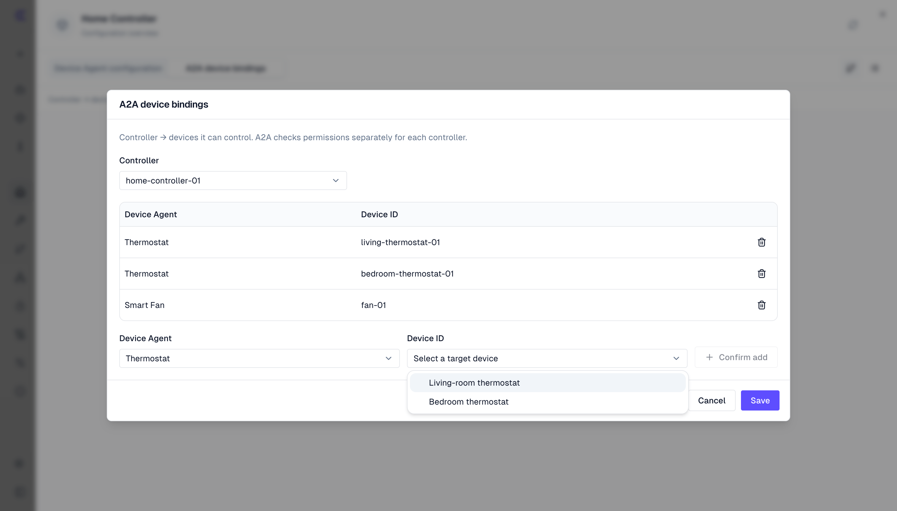 Add multiple target devices to the Home Controller