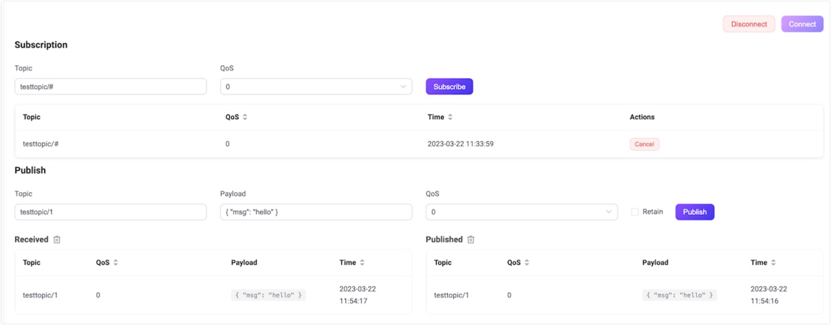 ダッシュボードWebSocketクライアント受信