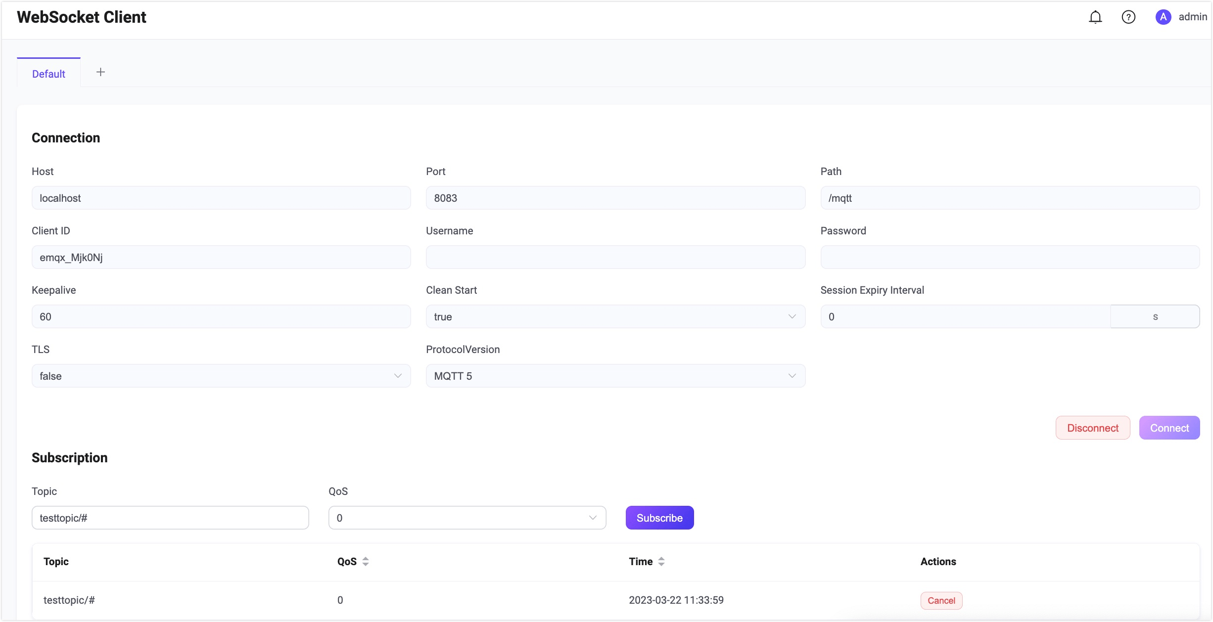 Dashboard-Websocket-Client
