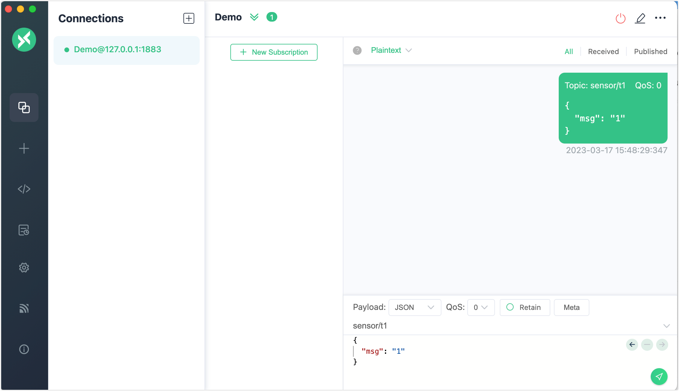 メッセージのパブリッシュ 1