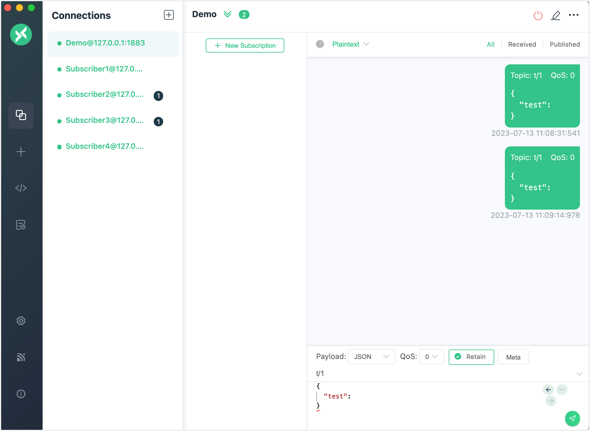 共有サブスクリプションのメッセージ受信2