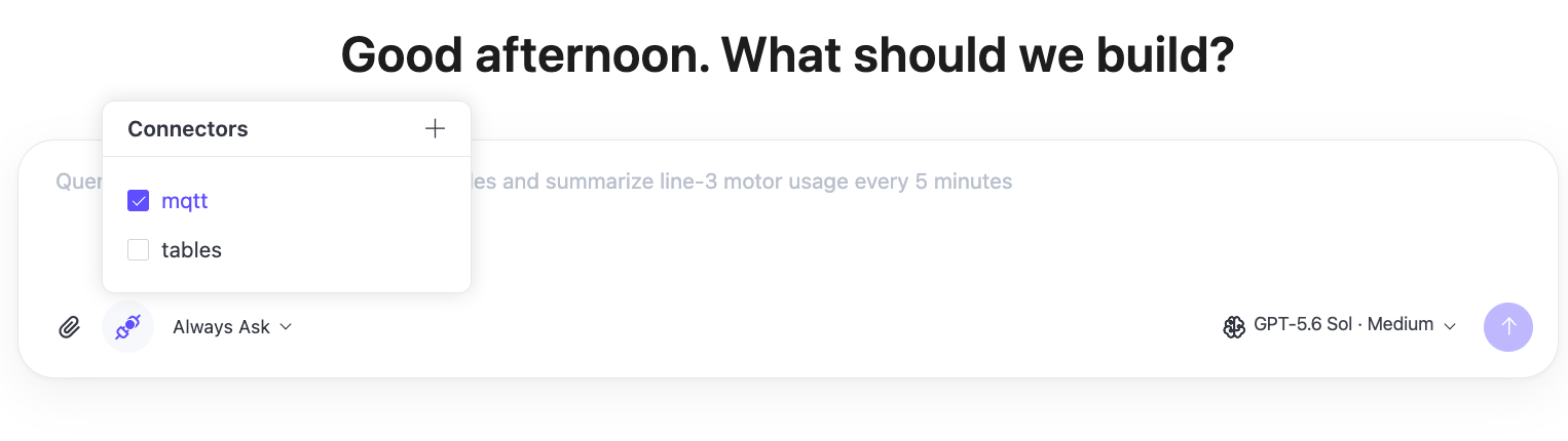 Select connectors in a chat