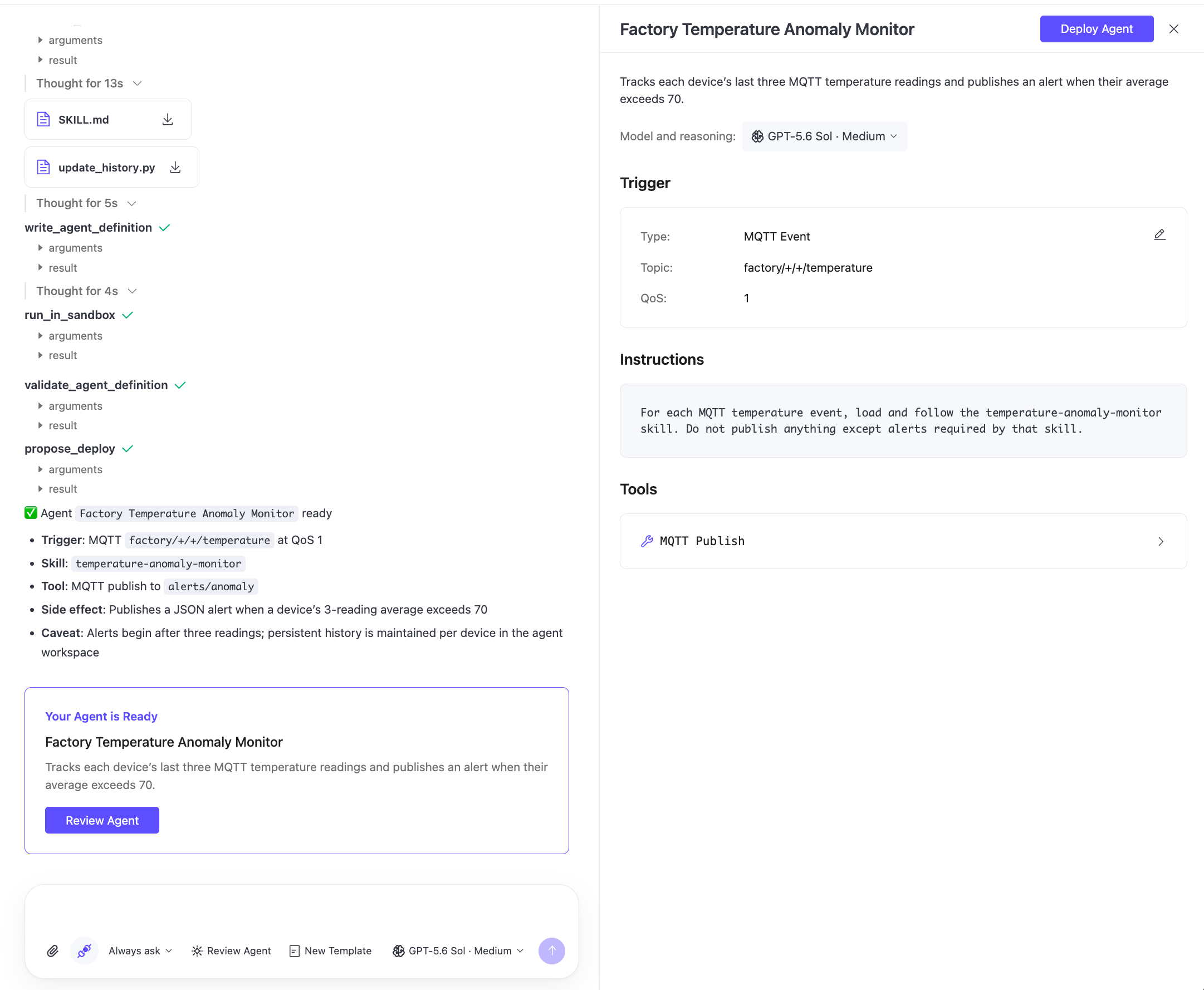 Review the temperature anomaly monitor before deployment
