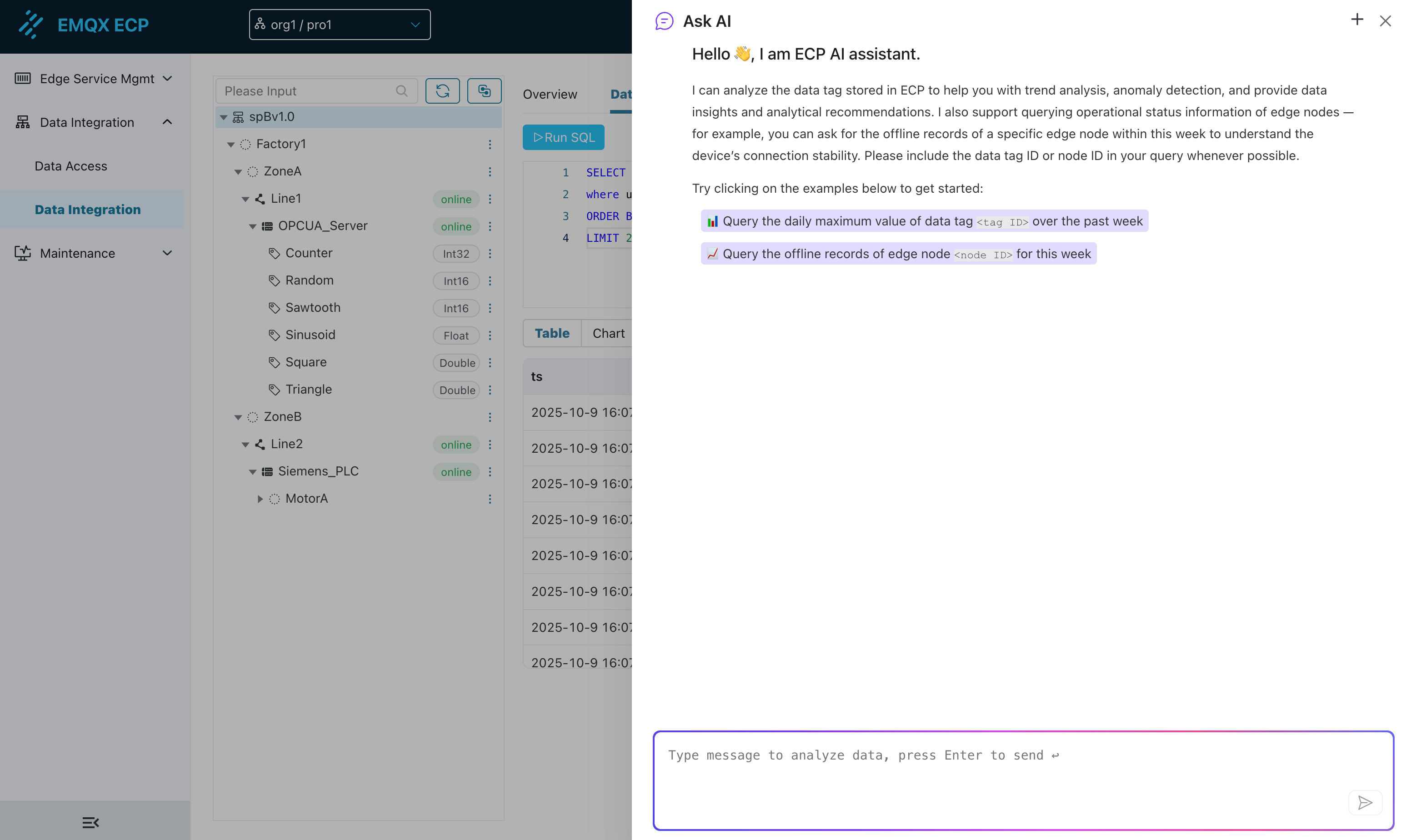 Data Analysis Interface