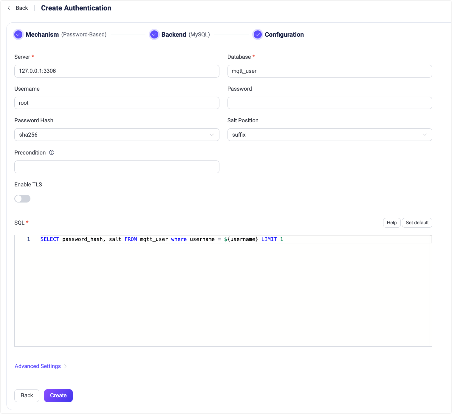 MySQLによる認証
