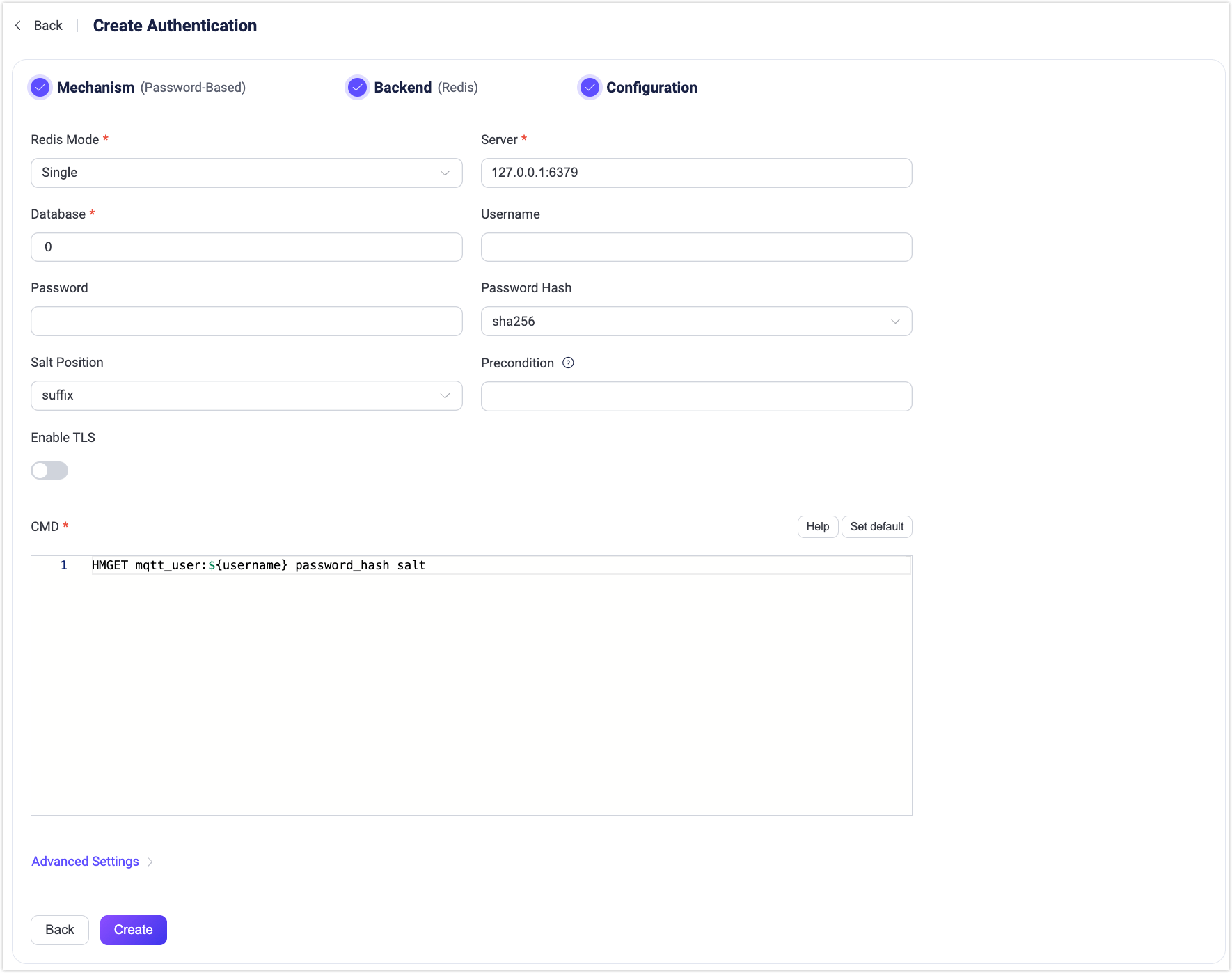 Authentication with redis
