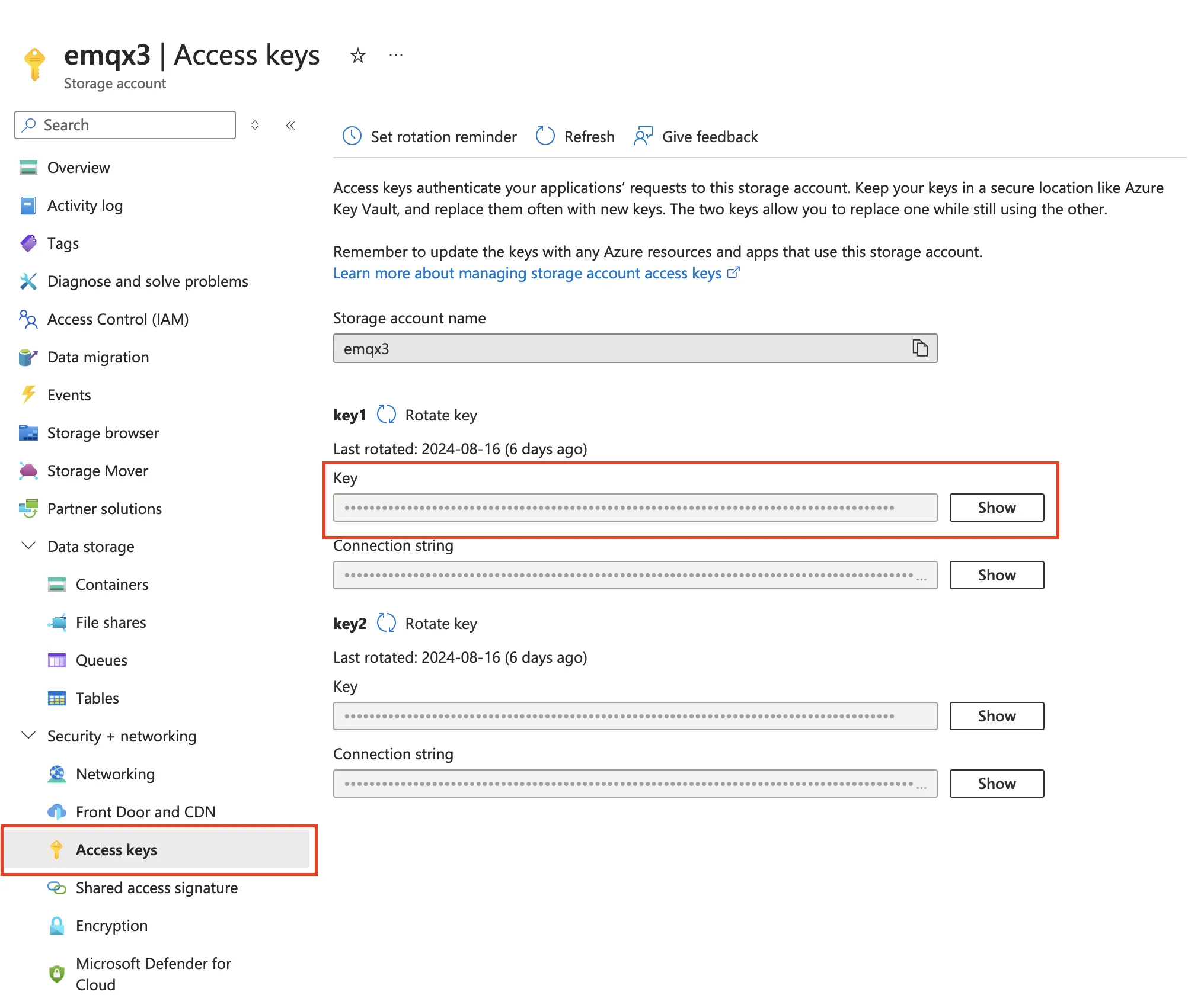 azure-storage-access-keys