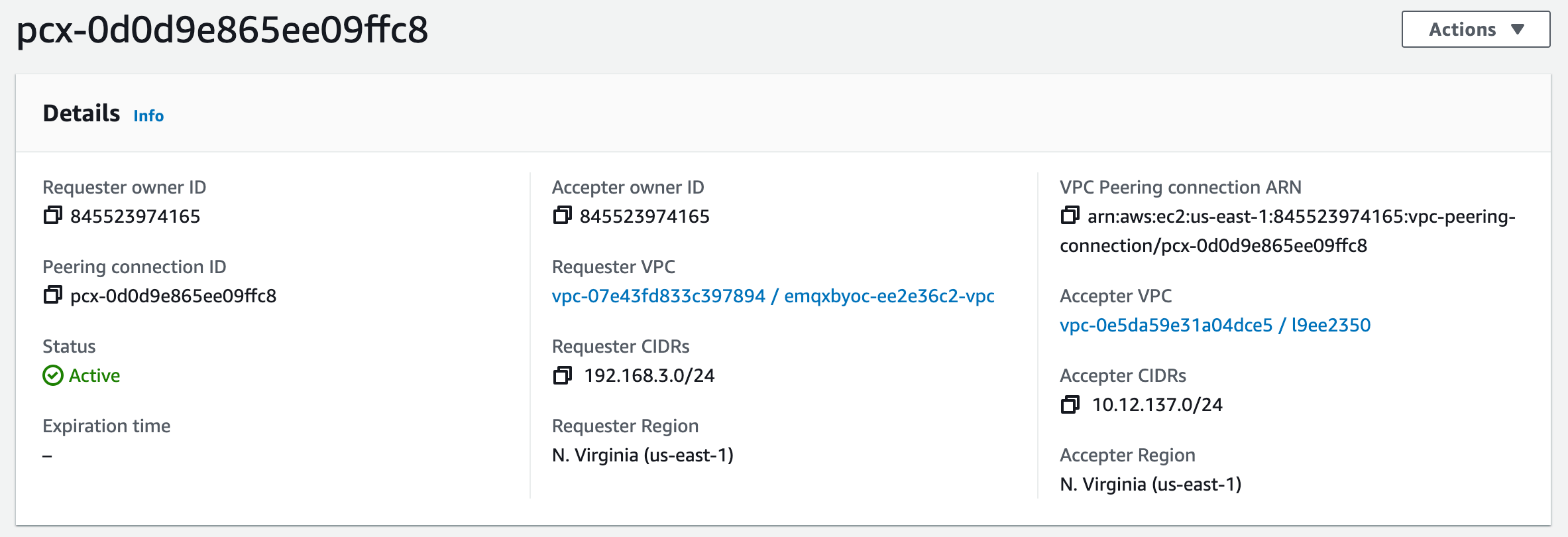 BYOC VPC Peering on AWS