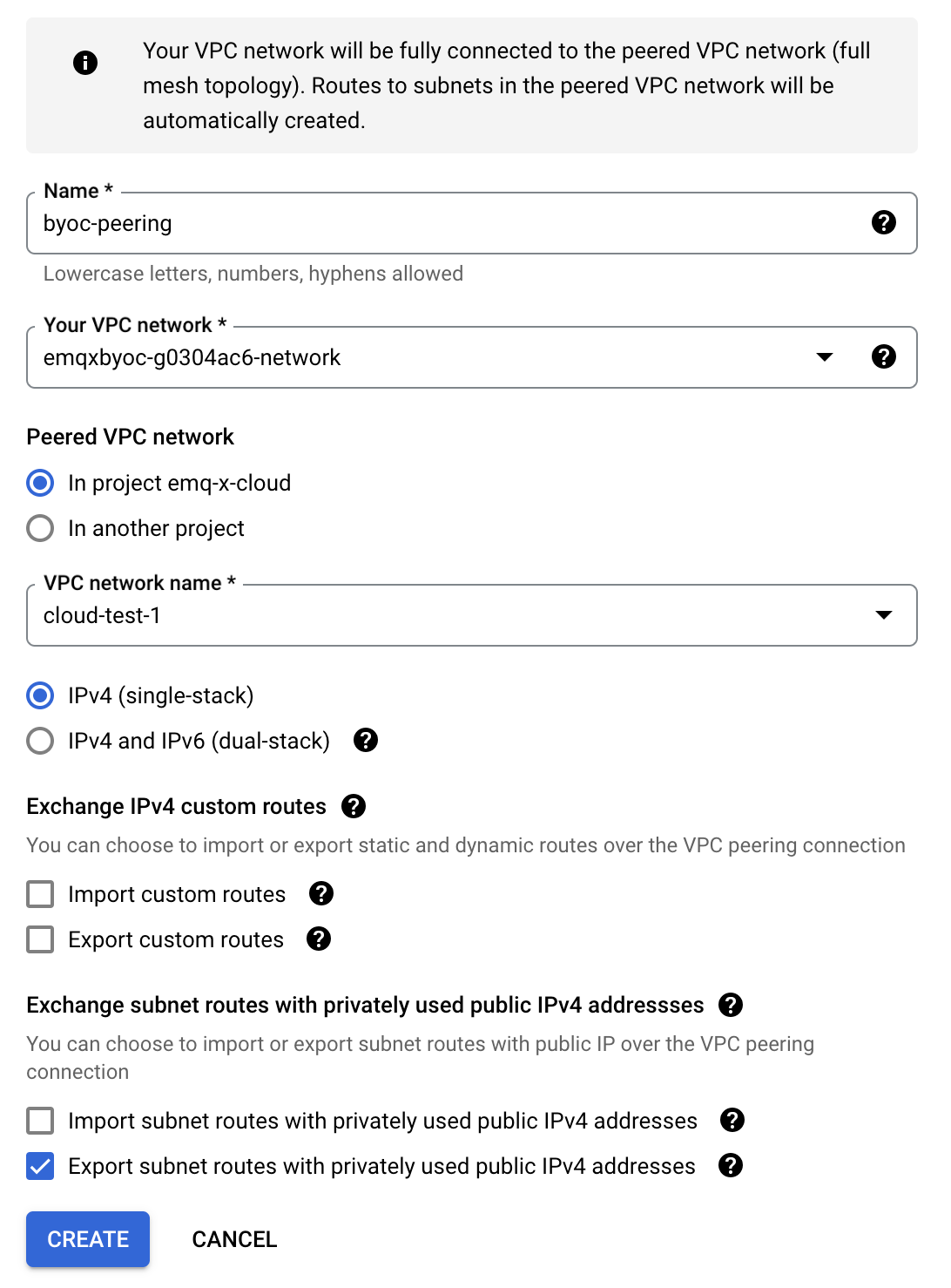 BYOC VPC Peering on GCP