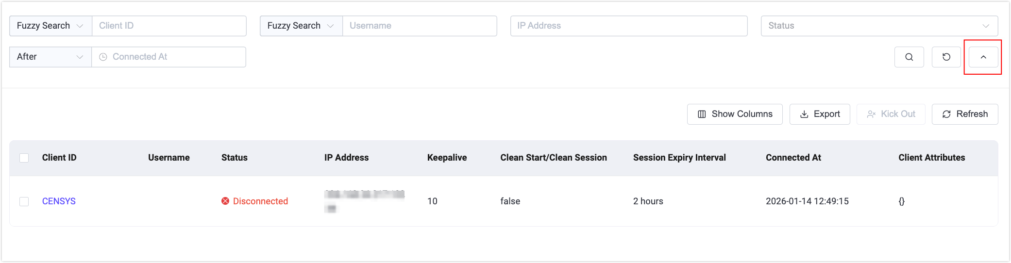 Connection Management List