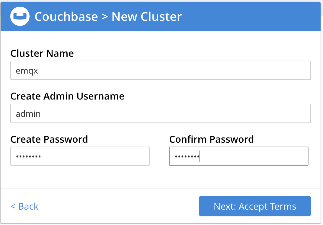 Couchbase新規クラスター作成