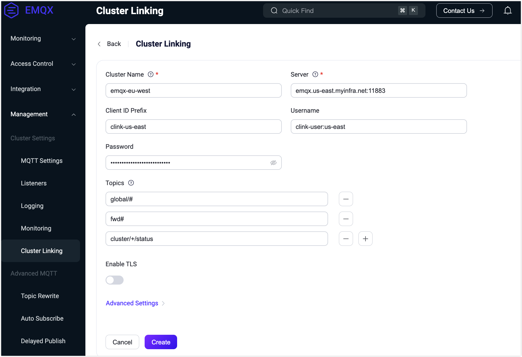 create_cluster_linking