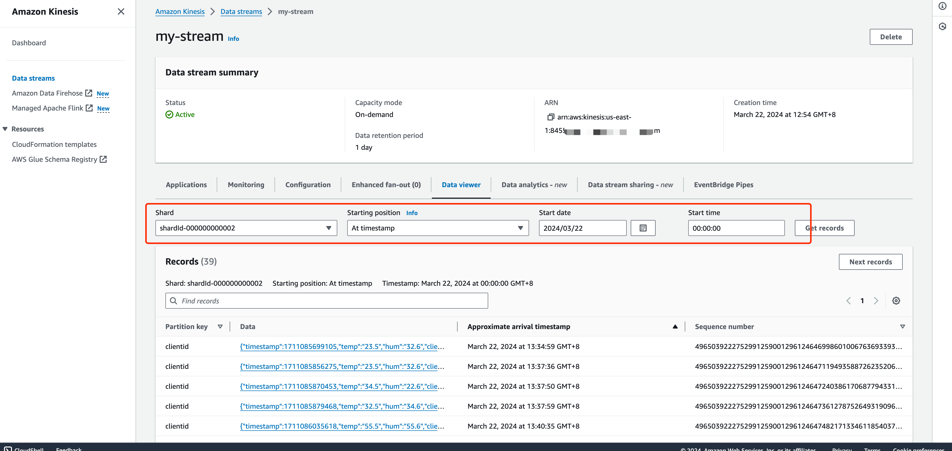 Amazon Kinesis 結果