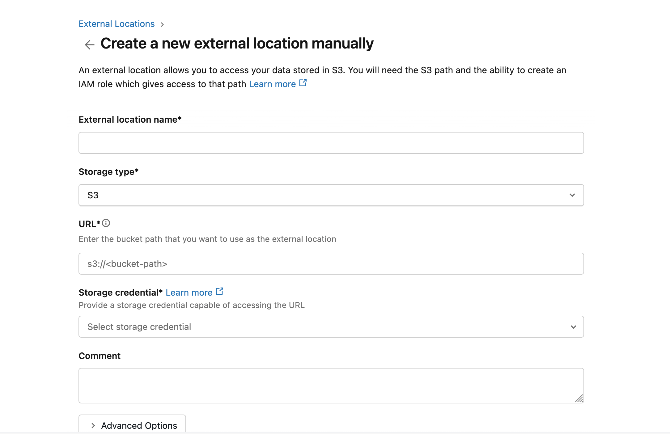 Create External Location