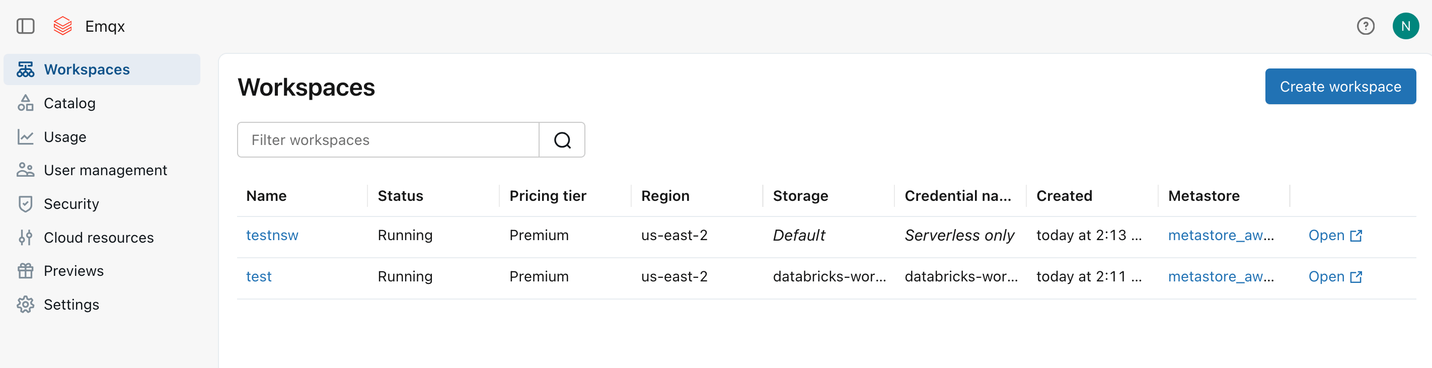 Databricks Workspaces