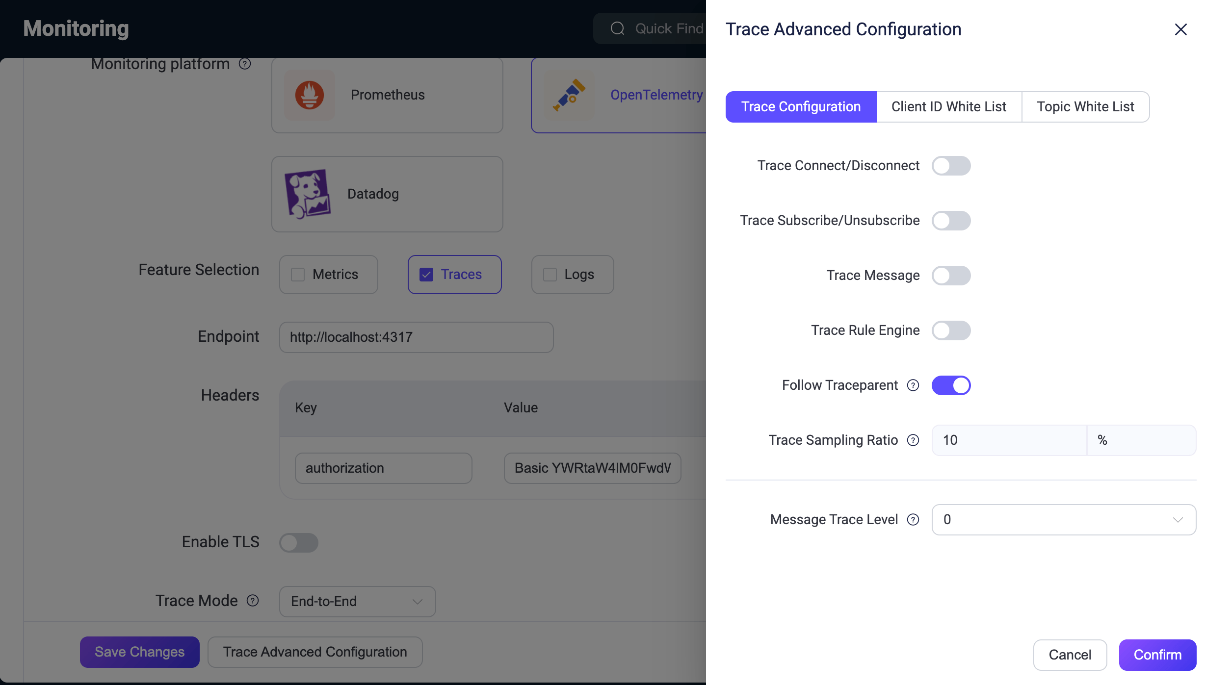 Otel-E2E-Trace-dashboard-page