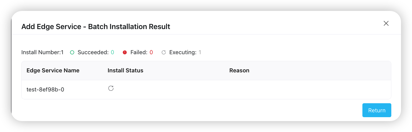Batch installation-execution results