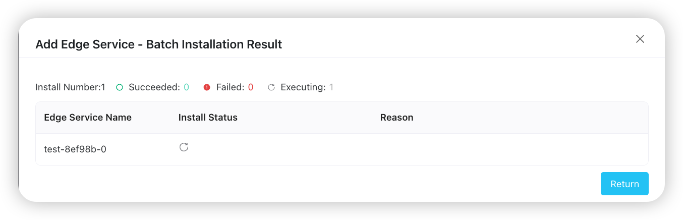 Batch installation-execution results