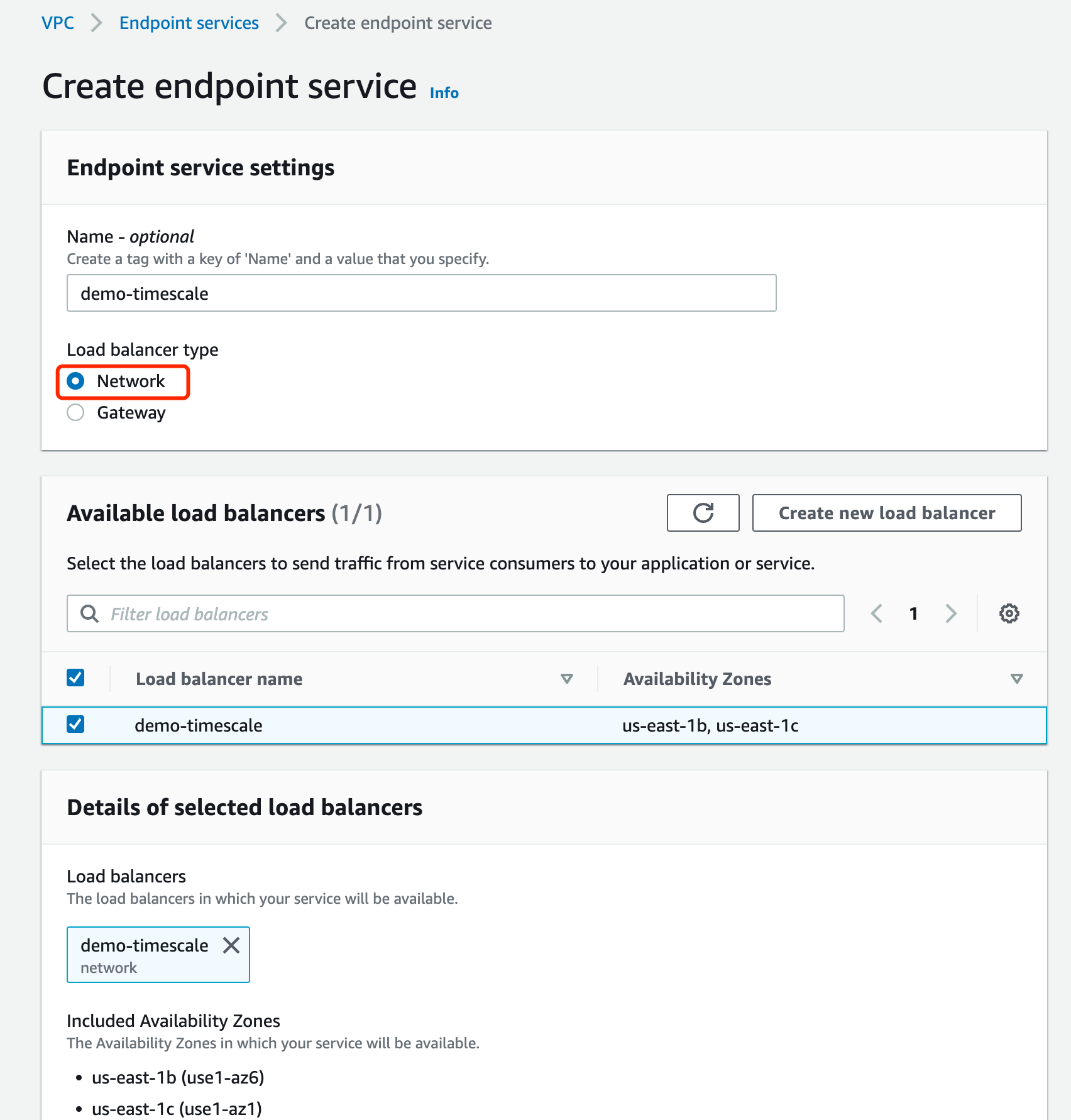 エンドポイントサービス