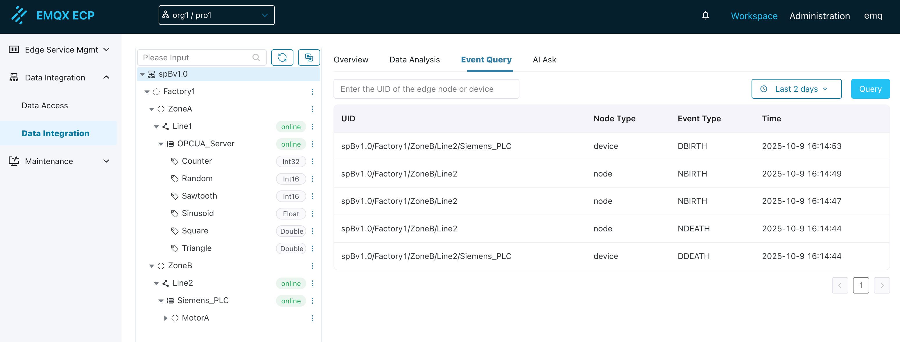 Event Query Interface