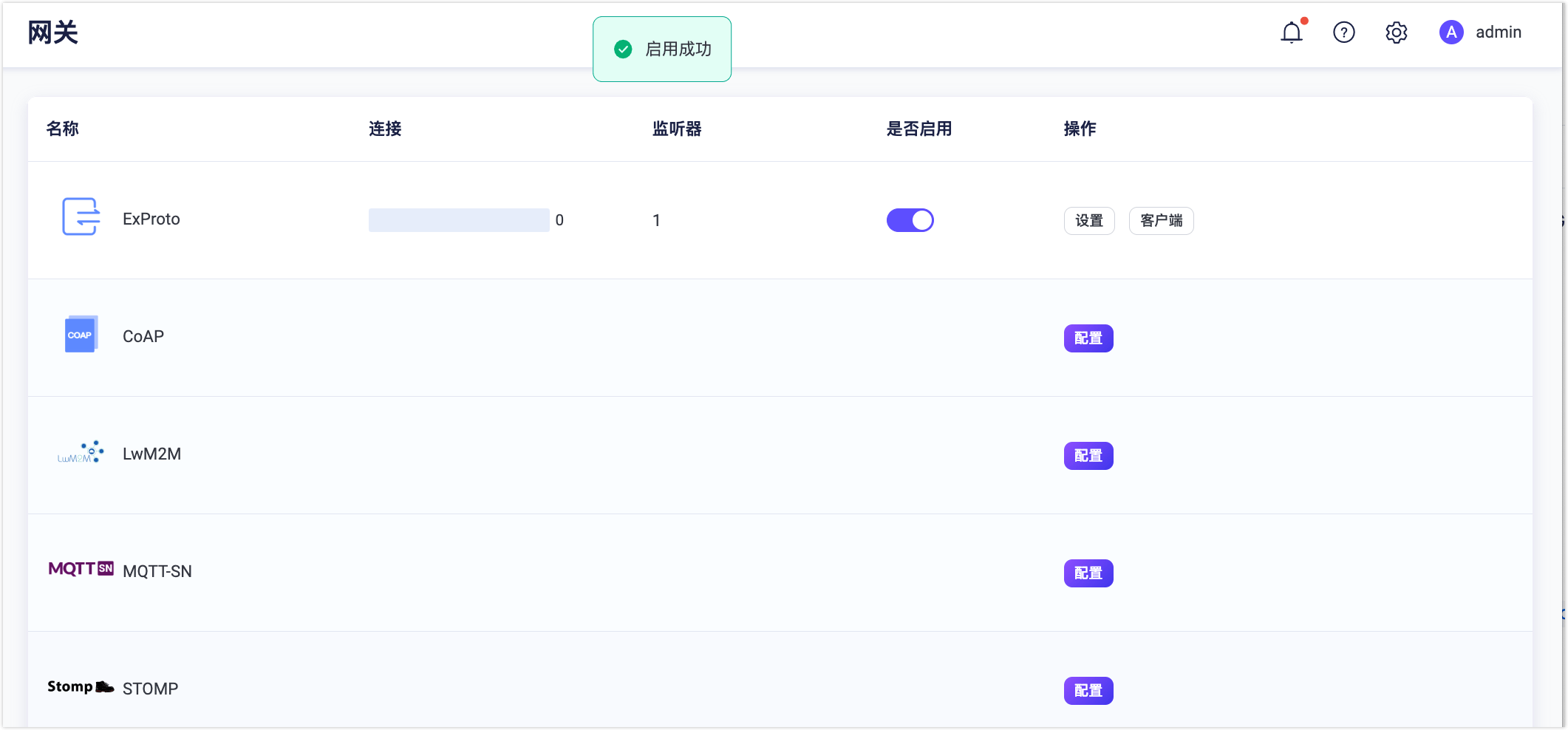 Enabled ExProto gateway