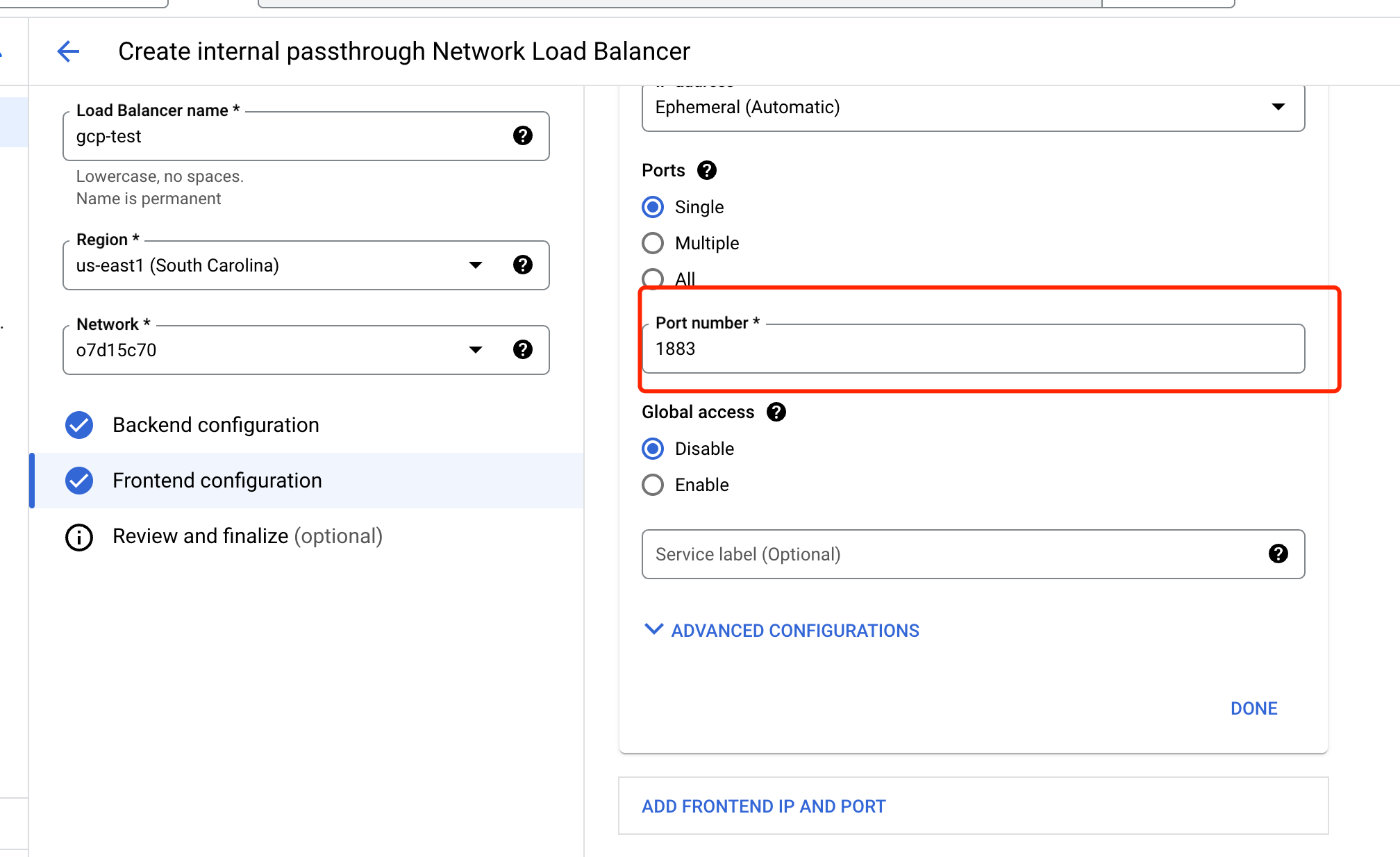 gcp_privatelink_config_lb_port