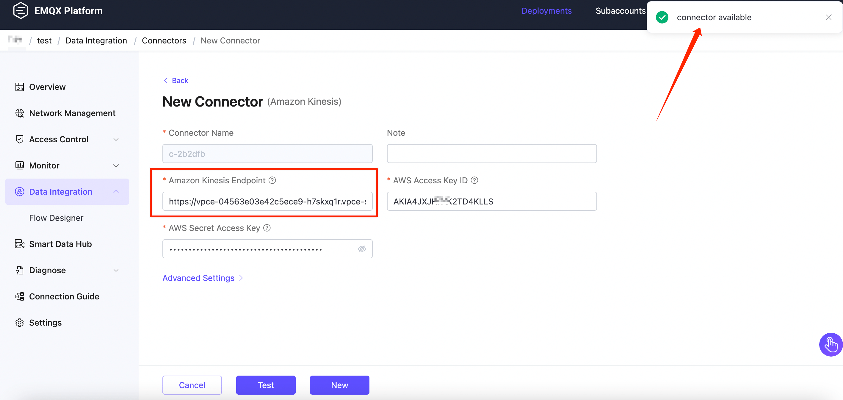 Kinesis コネクター