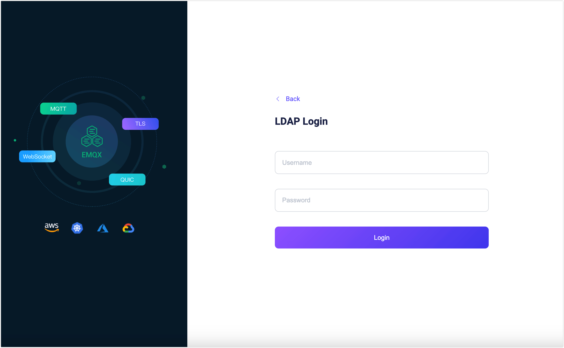 LDAP 認証入力画面