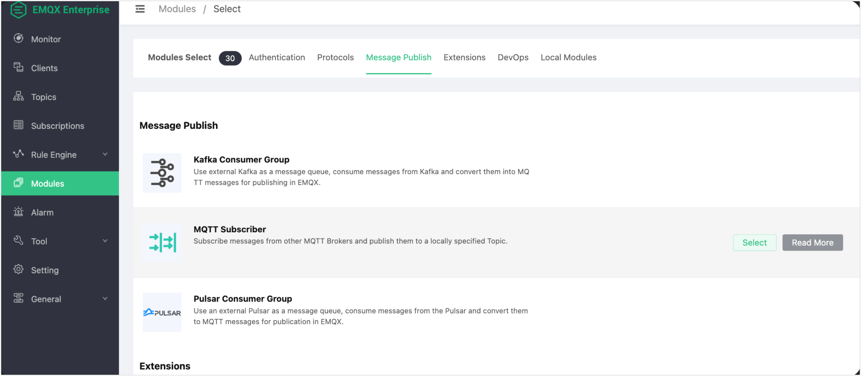 メッセージパブリッシュモジュール