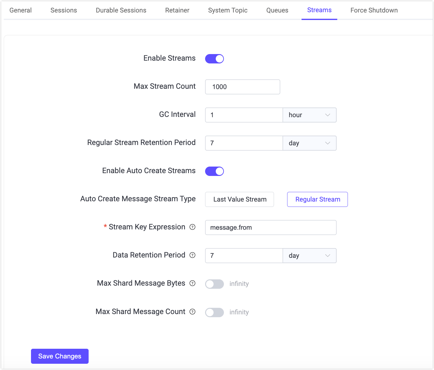 message_stream_settings