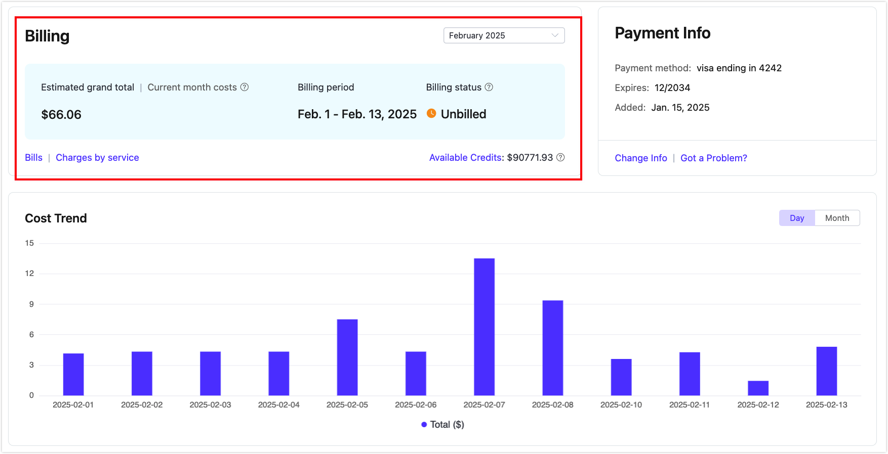 month bill