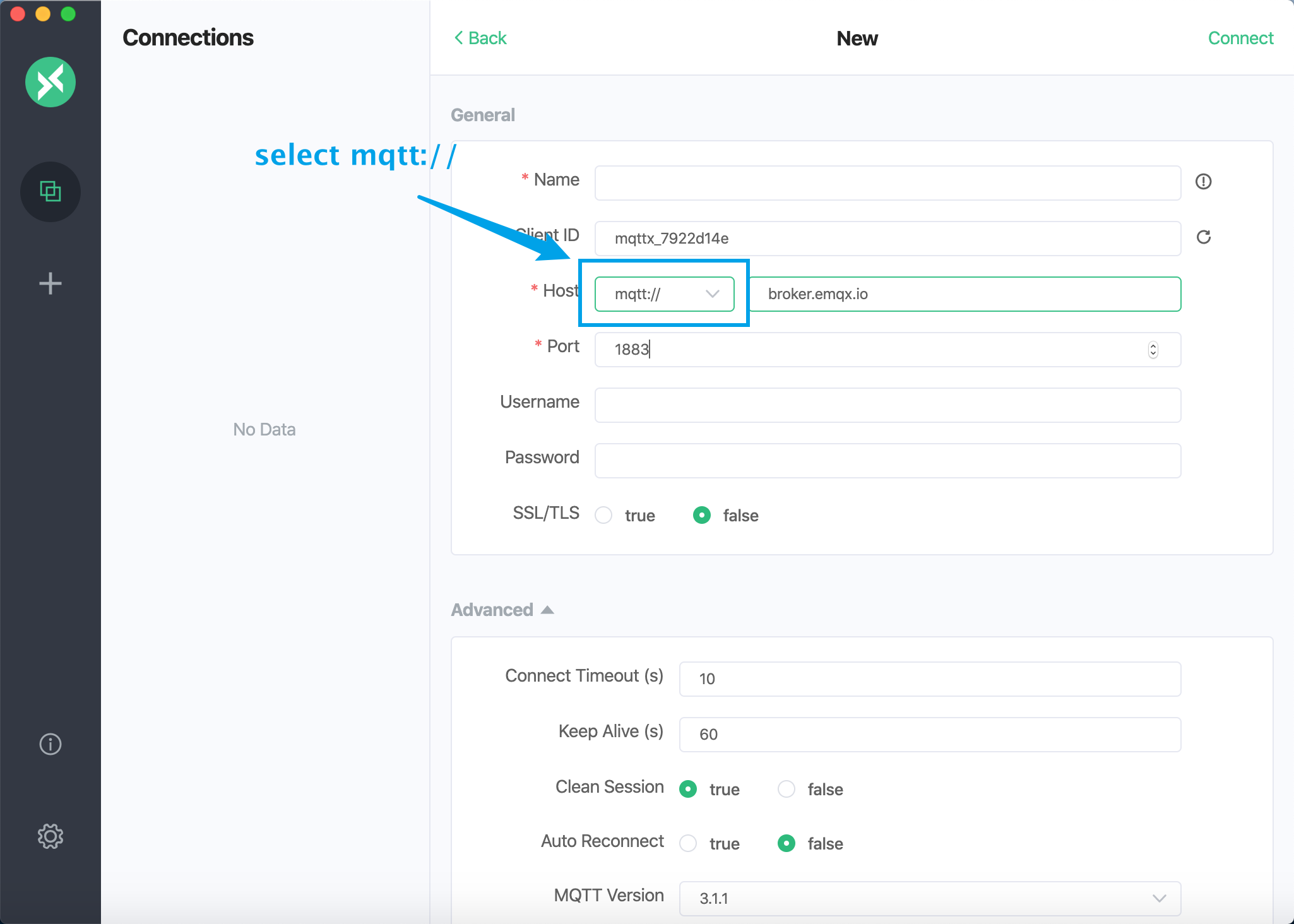 MQTTX uses MQTT protocol
