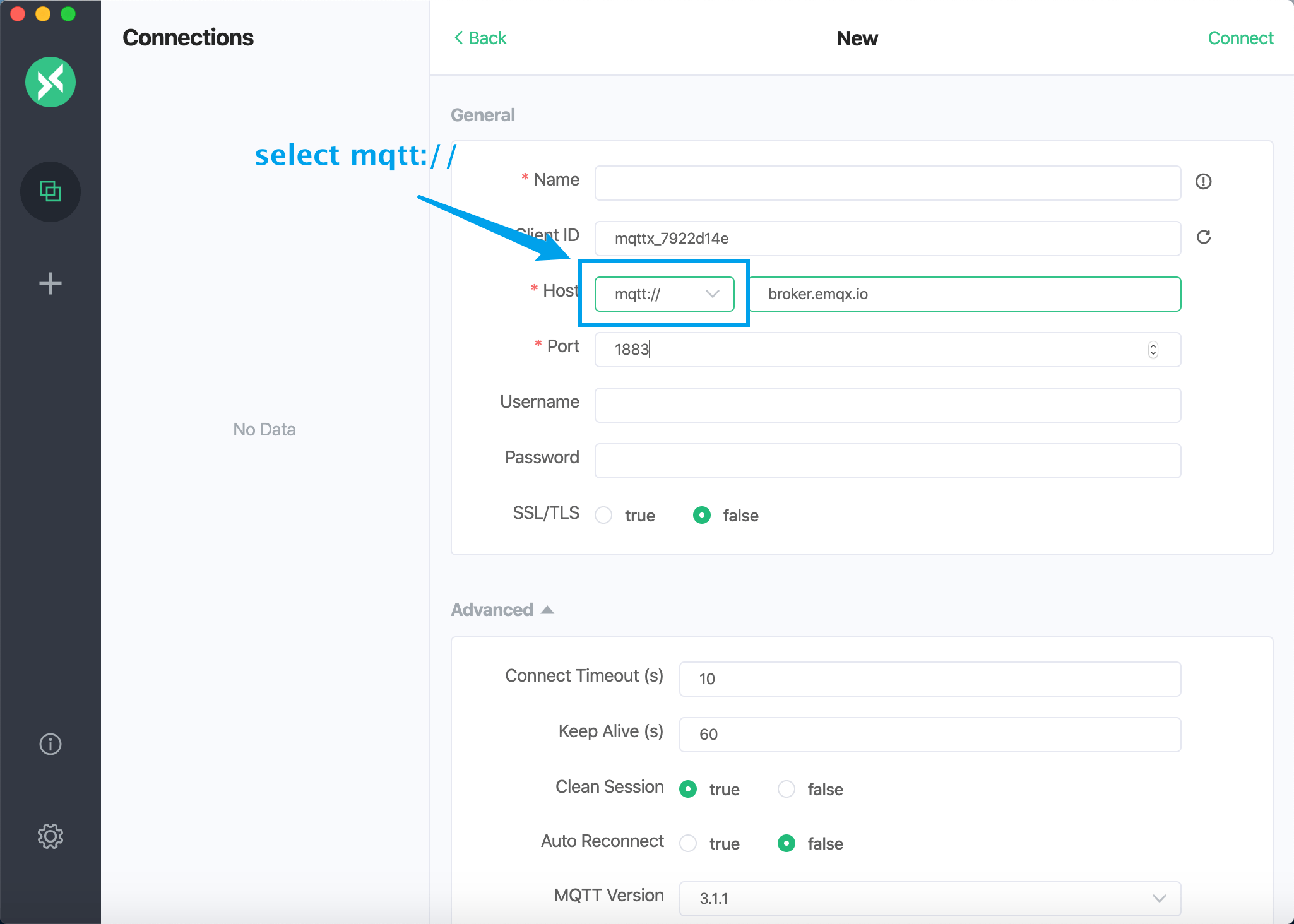 MQTTX uses MQTT protocol