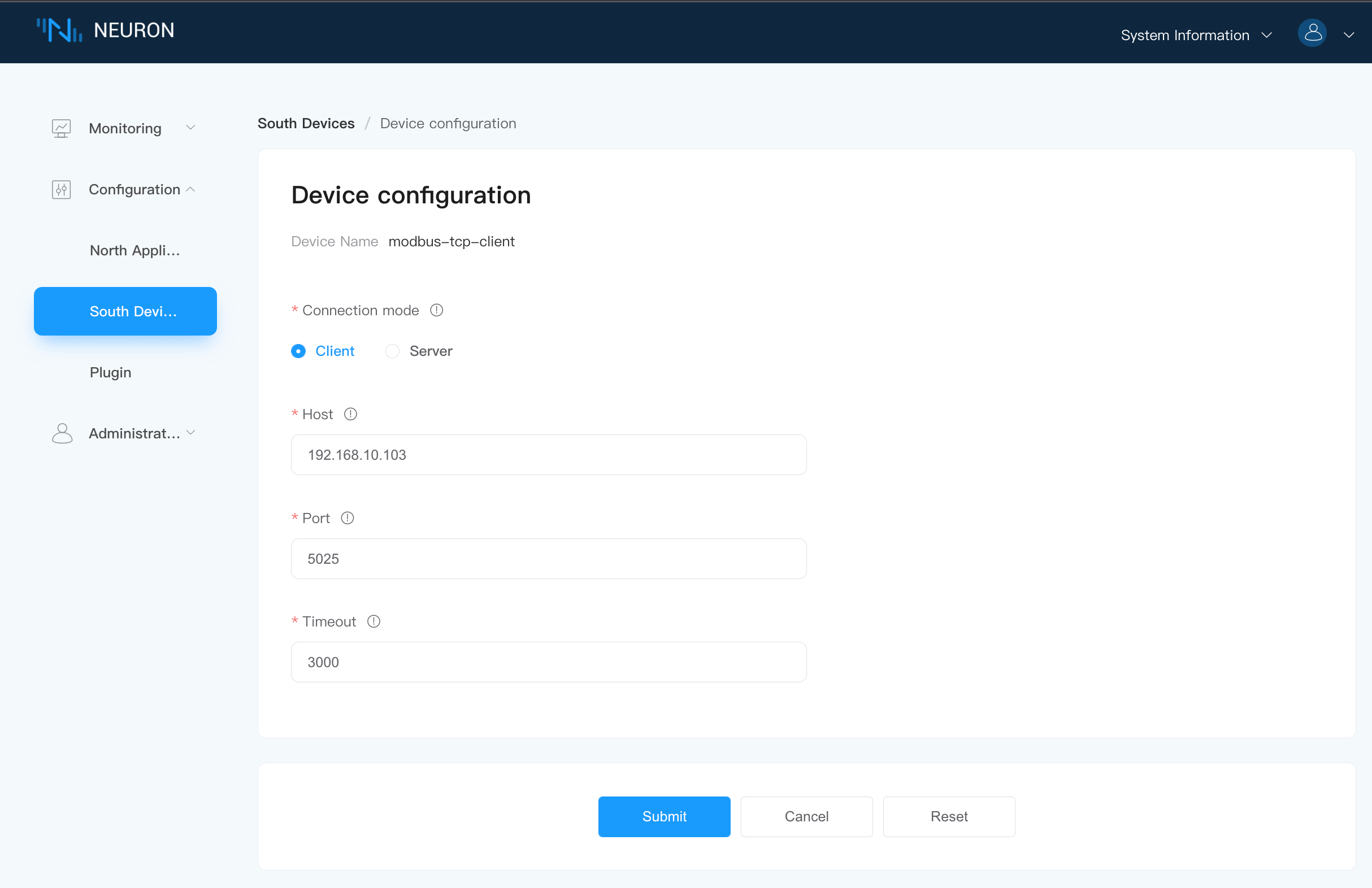 neuron-client-config