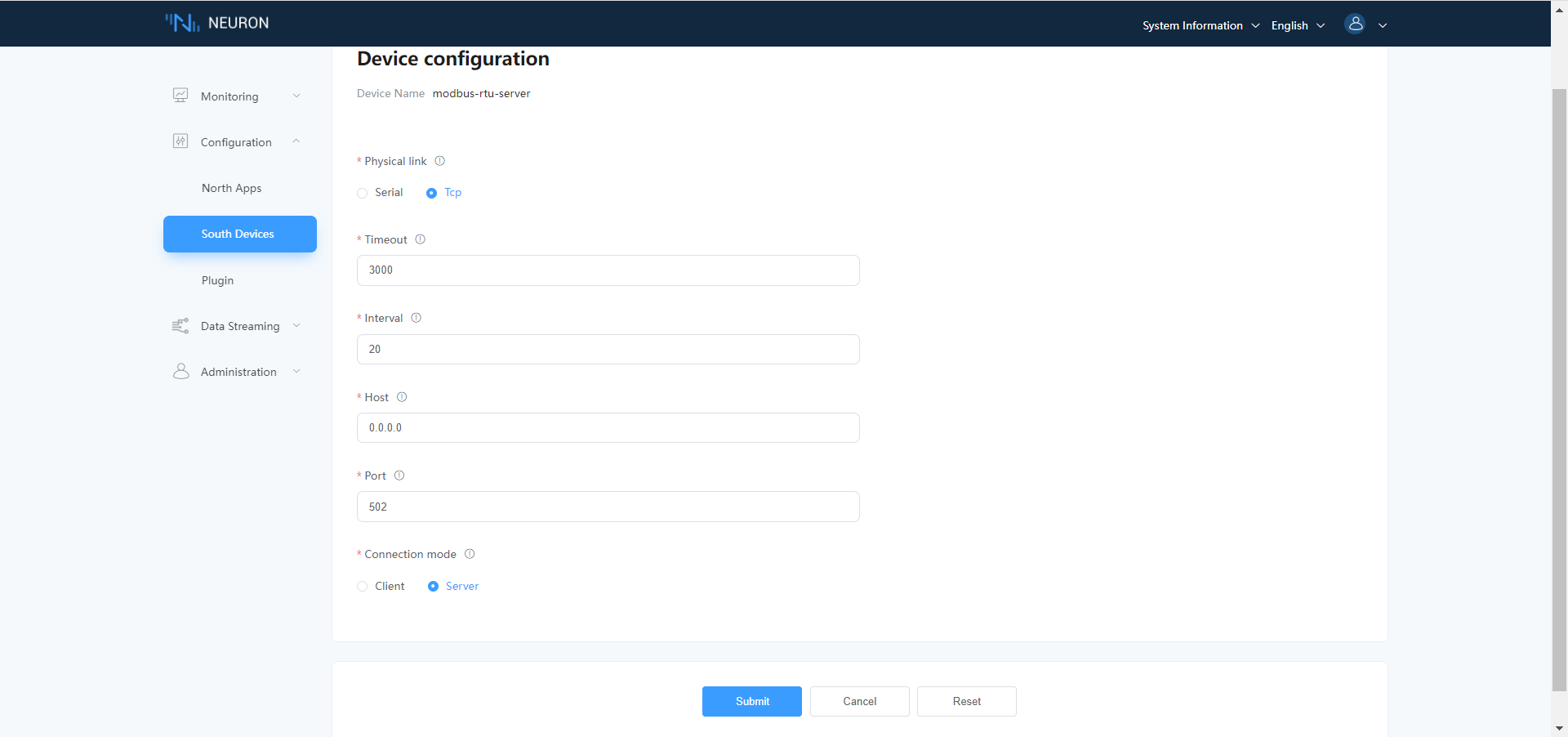 neuron-rtu-server-config