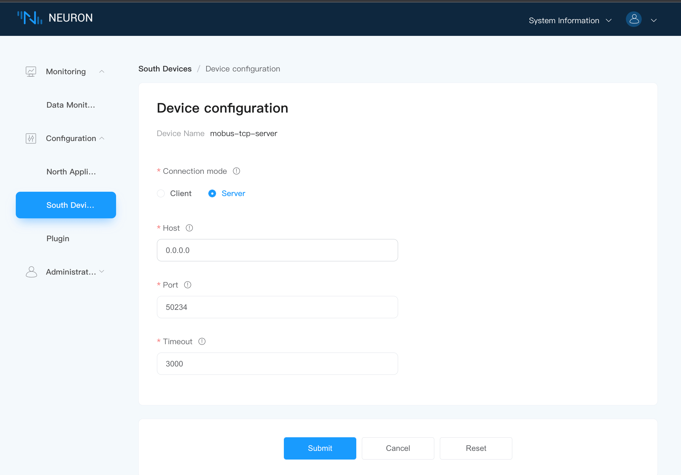 neuron-server-config