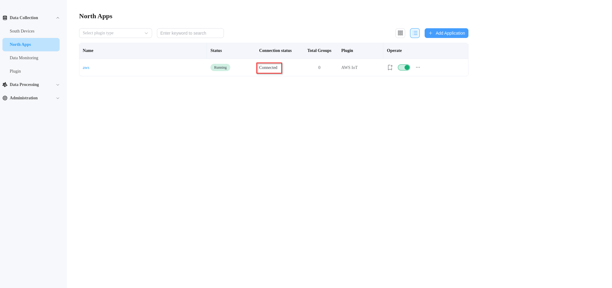 aws node connected state in Neuron dashboard