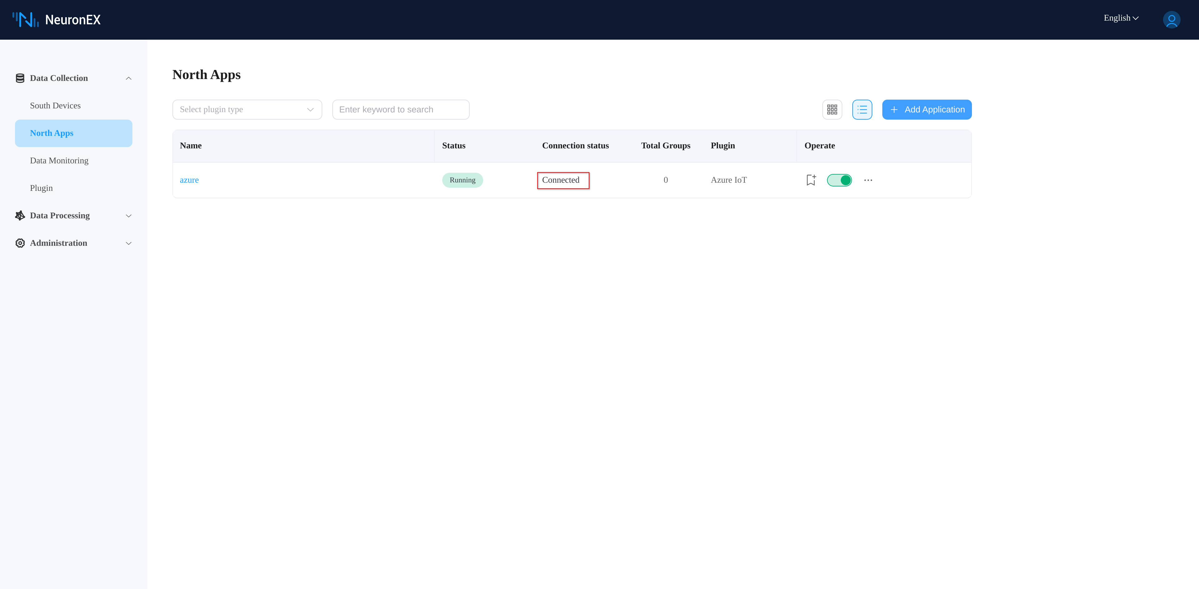 azure node connected state in Neuron dashboard