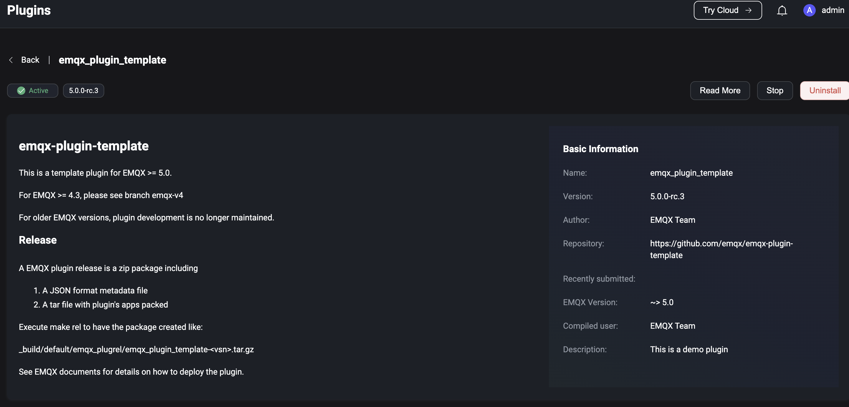 プラグイン詳細画面