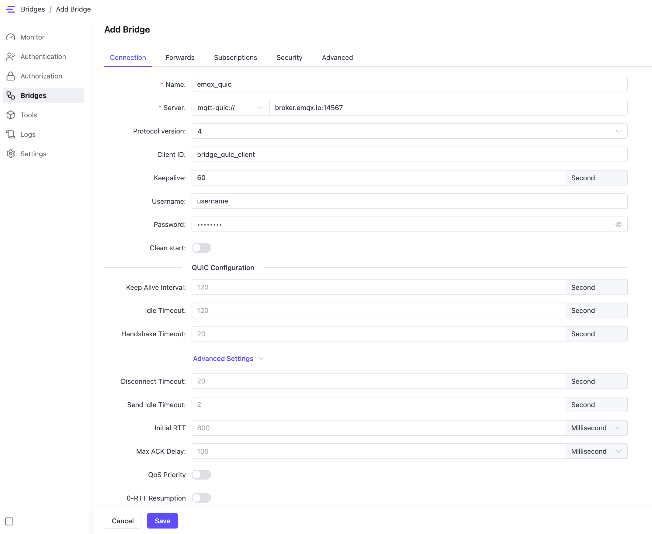 quic-bridge-connection