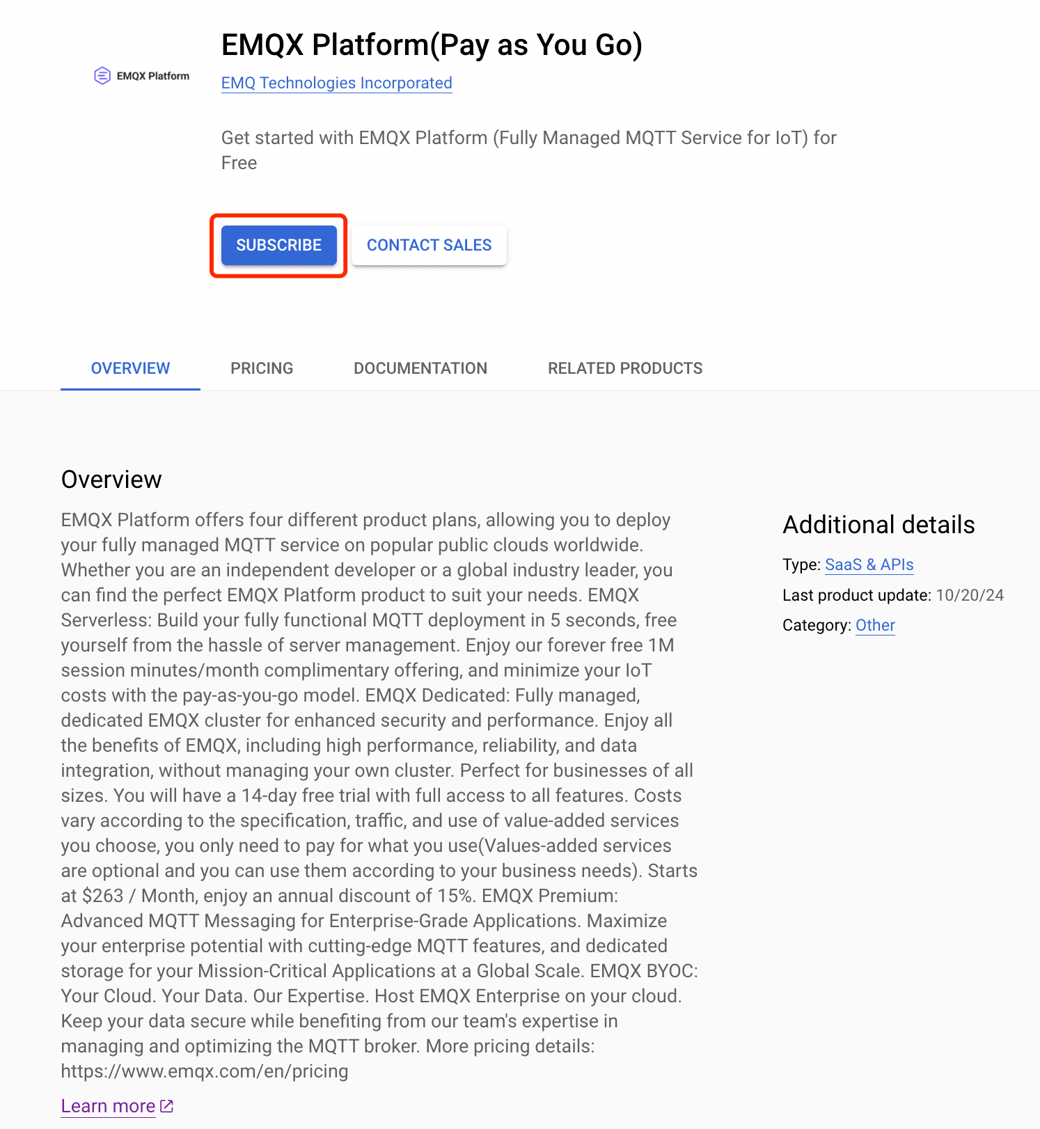 サブスクライブ確認画面