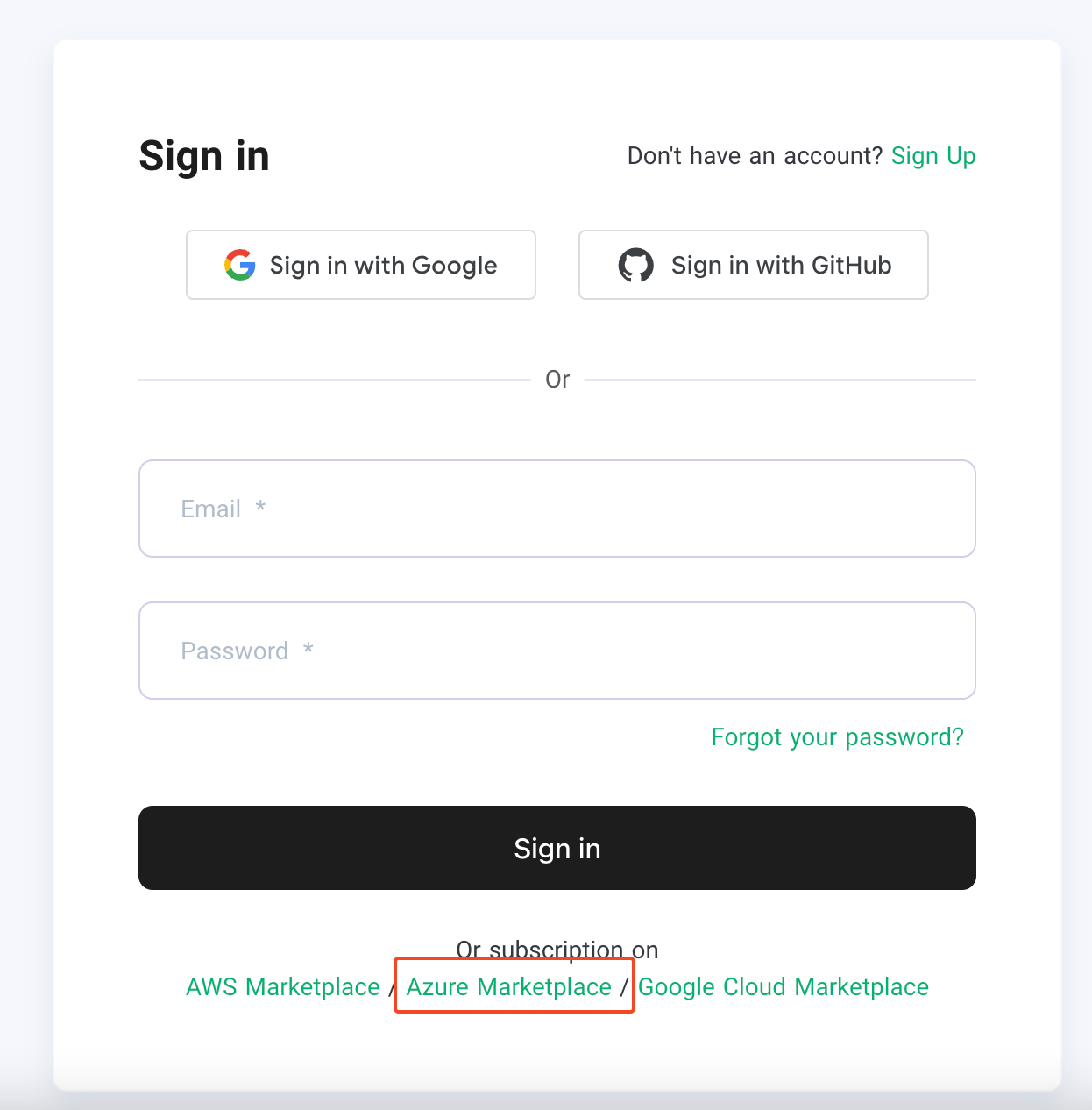 Azureサインアップページ