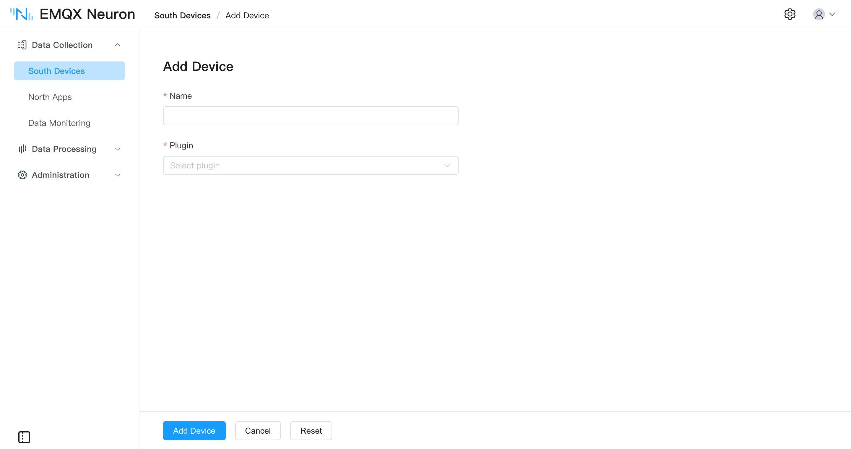 Add modbus node in EMQX Neuron dashboard