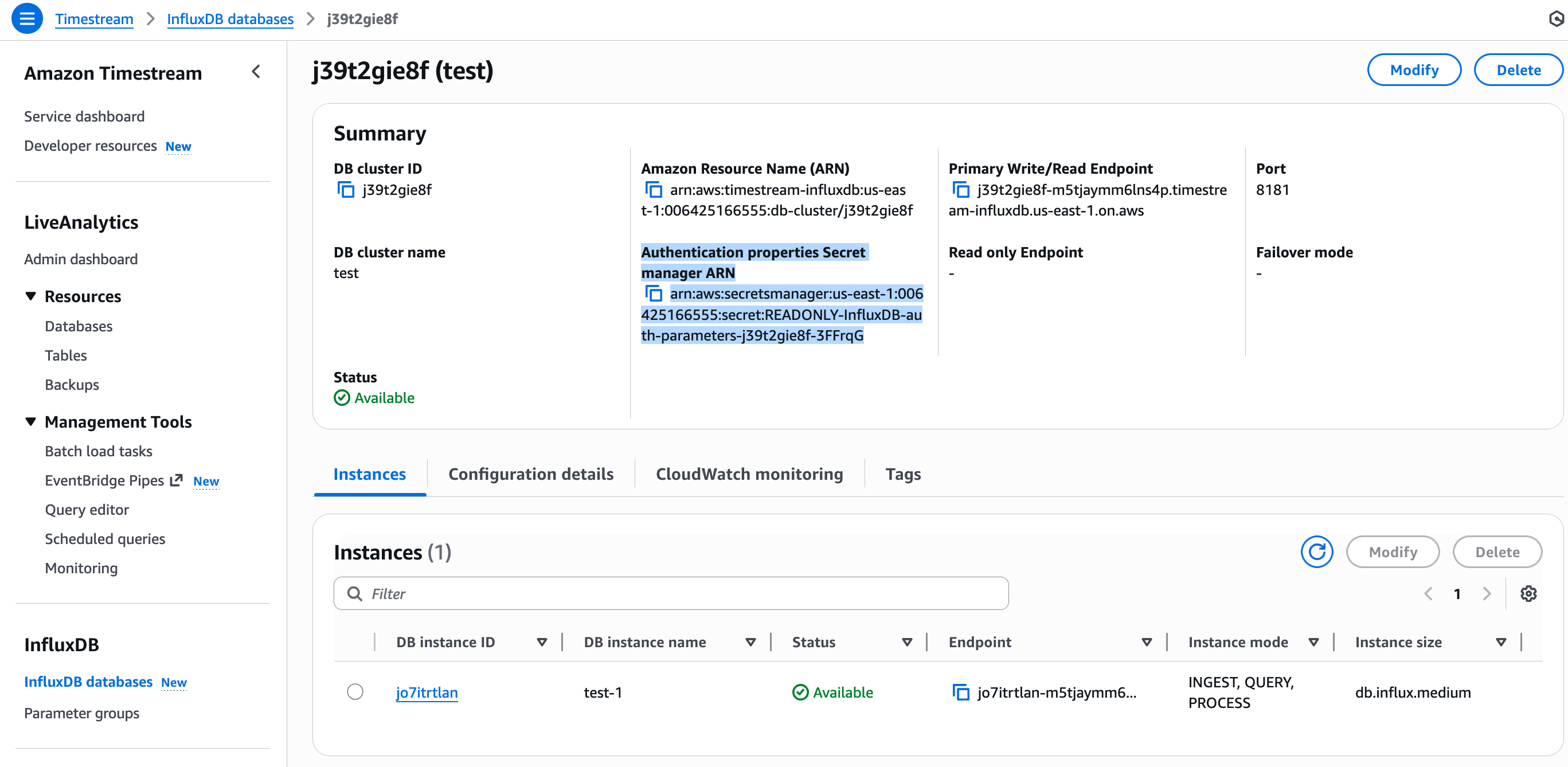 timestream_secret_arn