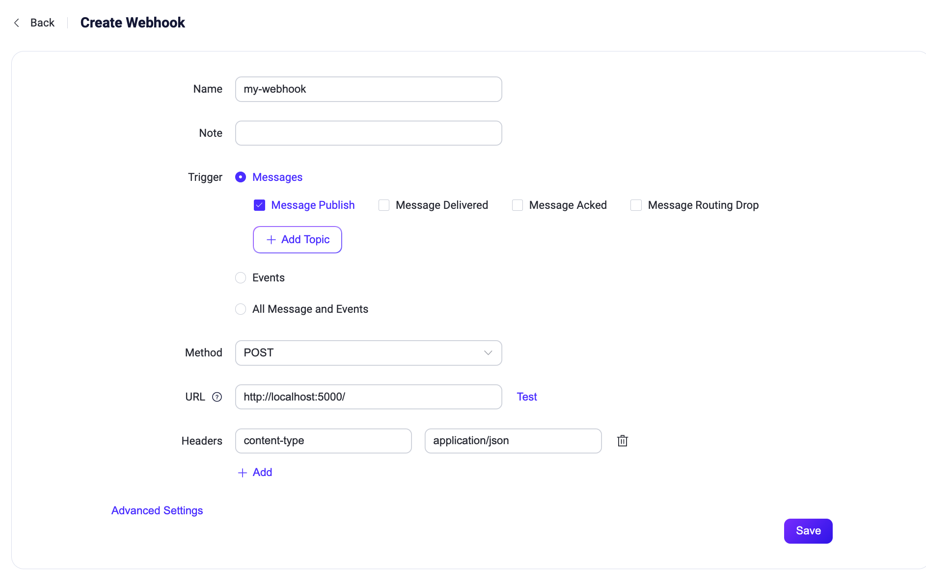 EMQX Webhook